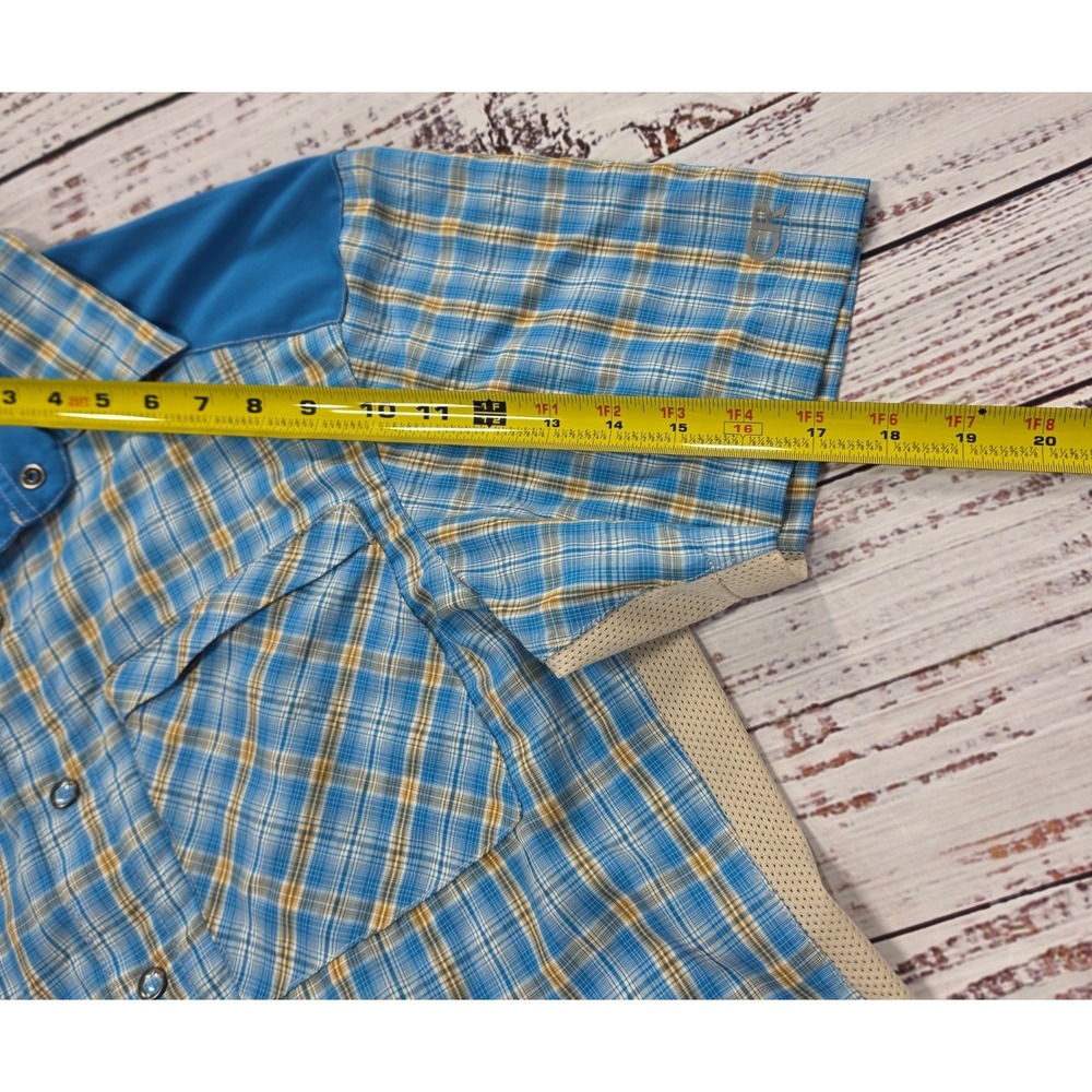 Club Ride Cycling Shirt Mens Medium Blue Plaid Good Vented Zipper Snap MTB Top - Picture 11 of 13